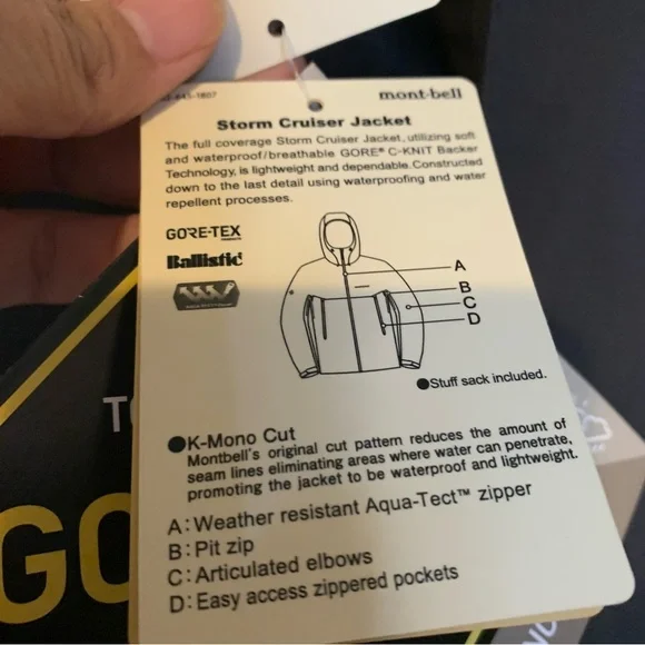 Montbell Storm Cruiser Jacket Mens XL black - Picture 6 of 14